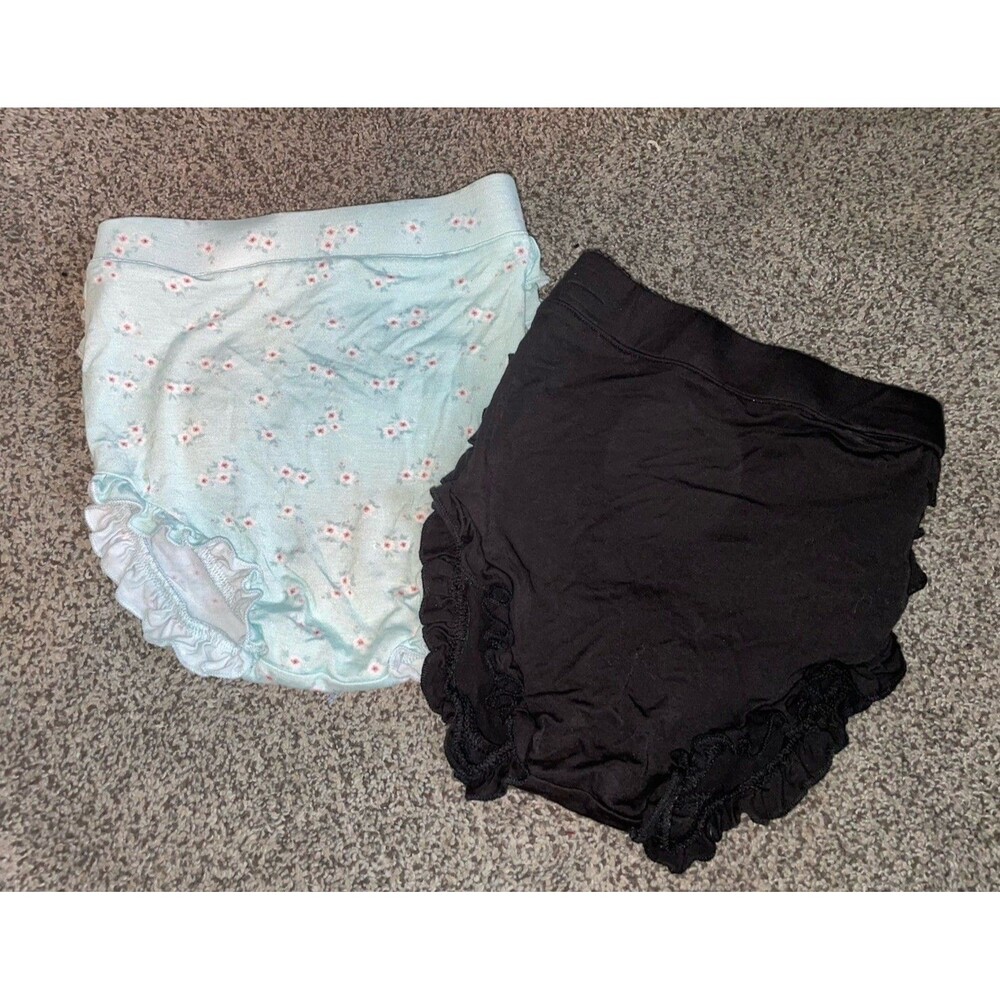 Posh Peanut Baby Girl 18-24M Ruffle Bum Shorts Bloomers Black Floral Lot